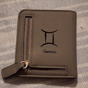 Gray Wallet with Zipper Women